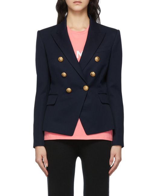 Balmain Blue Double Breasted Blazer