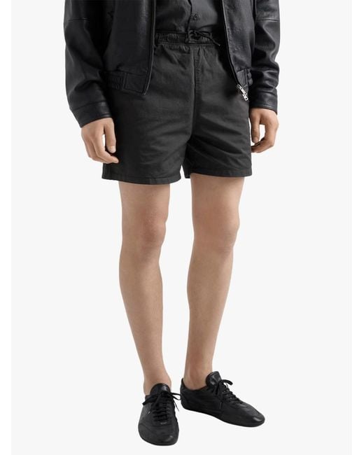 Prada Black Belt Loop Shorts for men