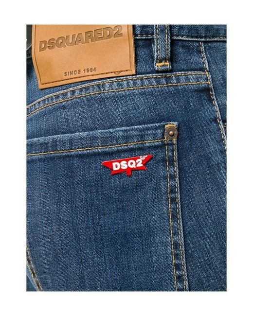 DSquared² Blue Mid-Rise Cropped Jeans