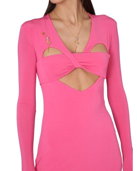 Ambush Pink Cut-Out Detailed Mini Dress