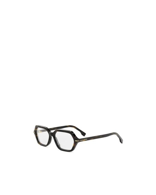 Fendi White Eyewear Selleria Geometric Frame Glasses