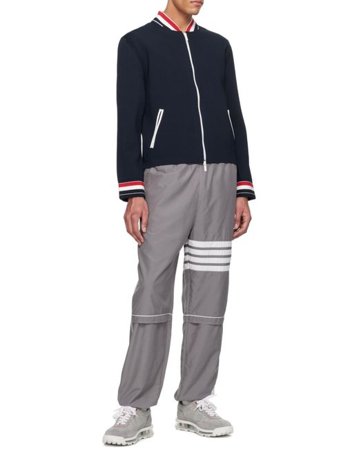 Thom Browne Blue Rwb-Stripe Bomber Jacket for men