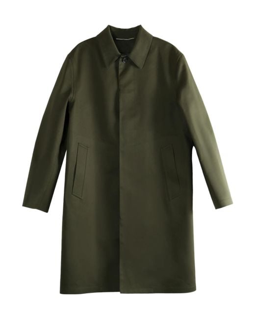 Saint Laurent Green Buttoned Flap-Pocket Coat for men