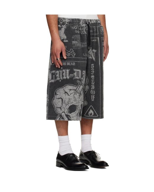 Lu'u Dan Gray Bball Printed Shorts for men