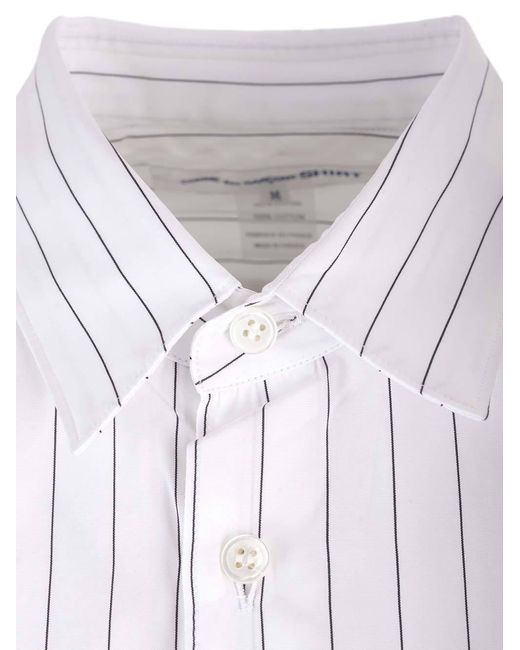 Comme des Garçons White Long-Sleeved Shirt for men