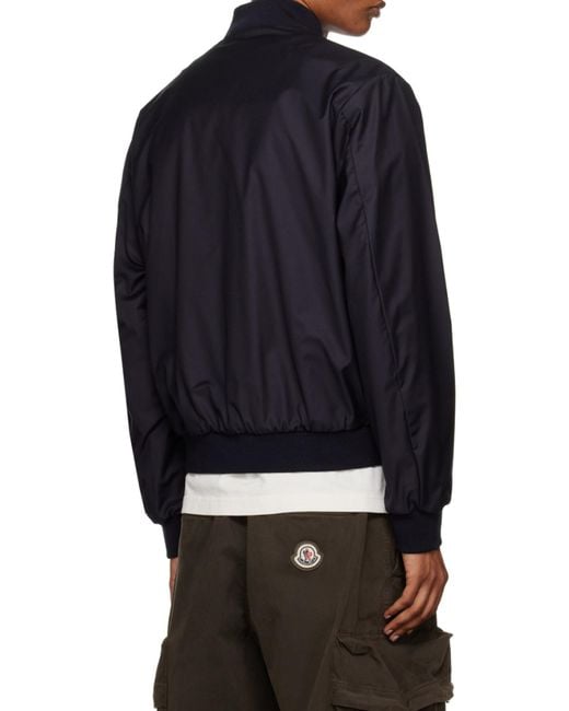 Moncler Blue Barn Reversible Bomber Jacket for men