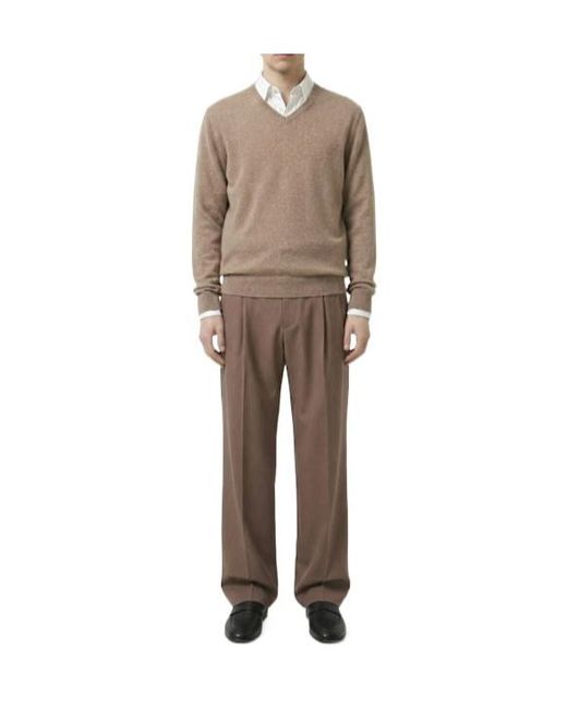 The Row Brown Rod V-Neck Cashmere Knit Sweater for men
