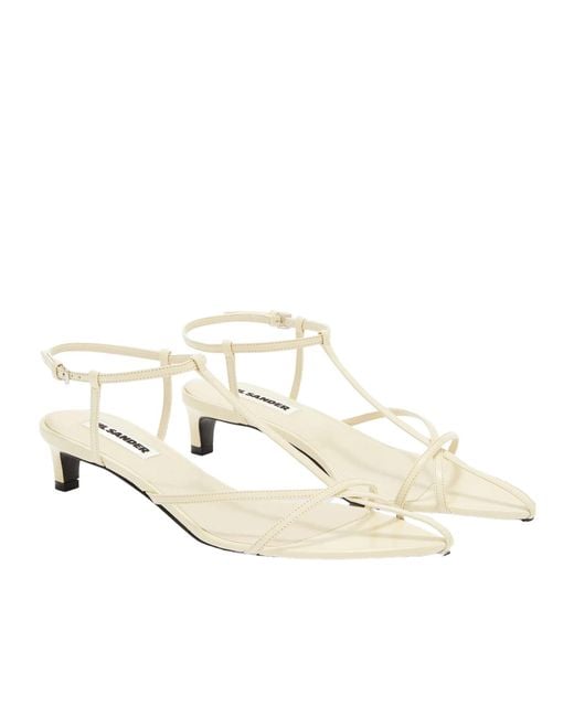Jil Sander White New Tripon Pointed Toe Sandals