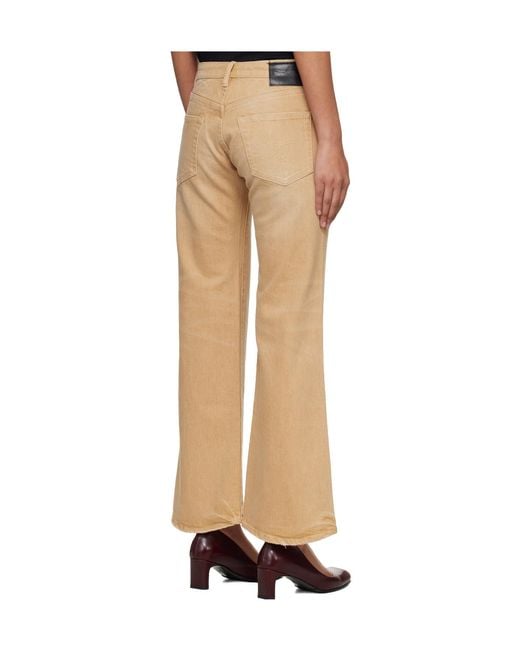 R13 Natural Mid-Rise Flared Jeans