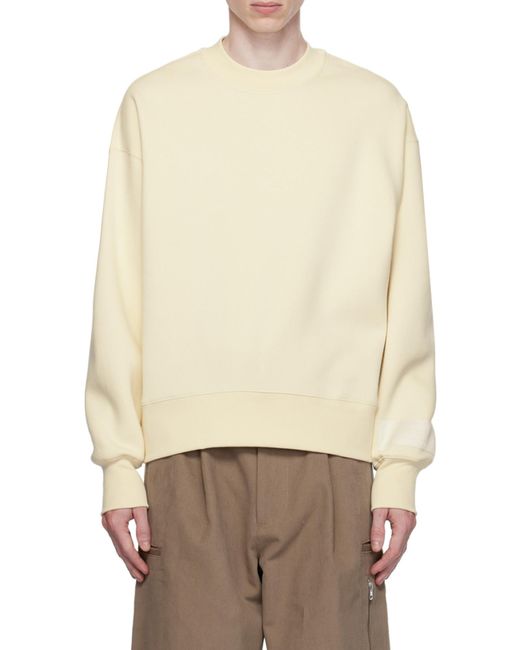 AMI White Logo Patch Crewneck Sweatshirt for men