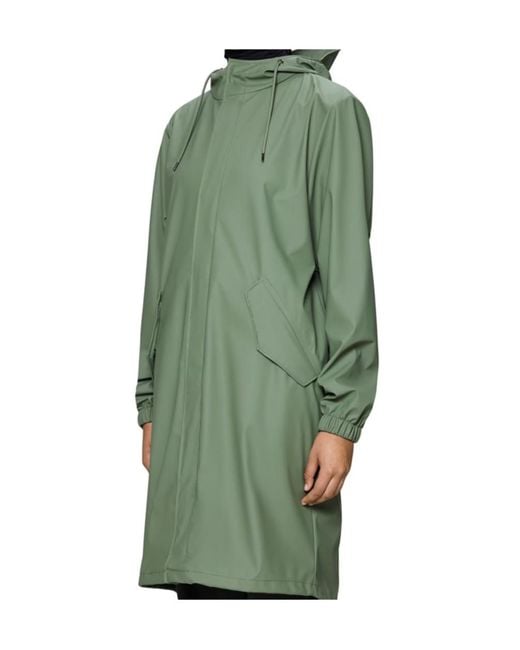 Rains Green Hooded Waterproof Jacket
