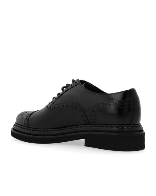 Dolce & Gabbana Black Lace-Up Platform Shoes