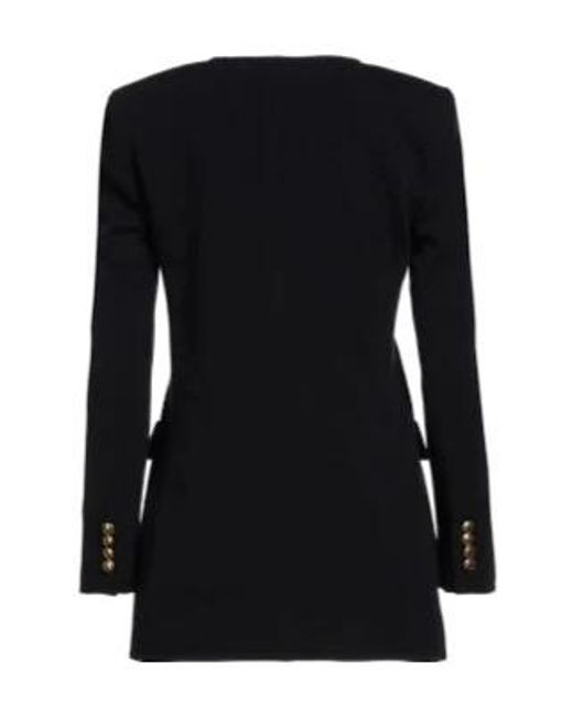 Saint Laurent Black Solid-Color Lapel Suit Jacket
