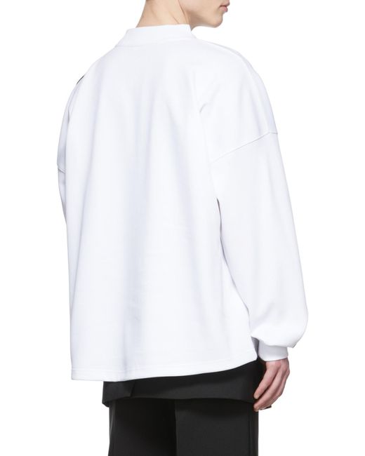 we11done White V-Collar Color Long-Sleeved T-Shirt for men