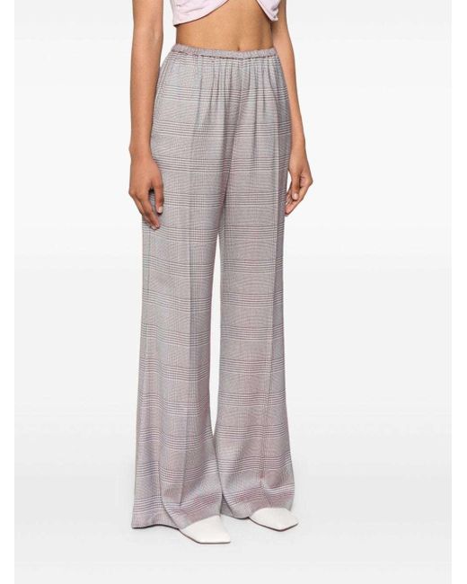 Forte Forte Gray Plaid-Check Flared Trousers