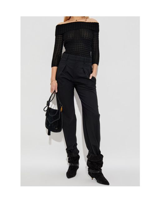 Isabel Marant Black Off-Shoulder Knitted Top