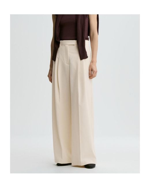 By Malene Birger Natural Wide-Leg Casual Pants