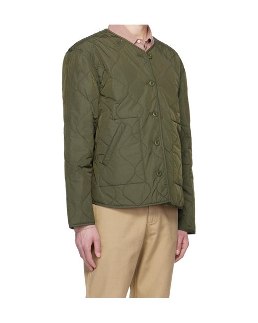 Officine Generale Green Double-Sided Quilted Casual Jacket for men
