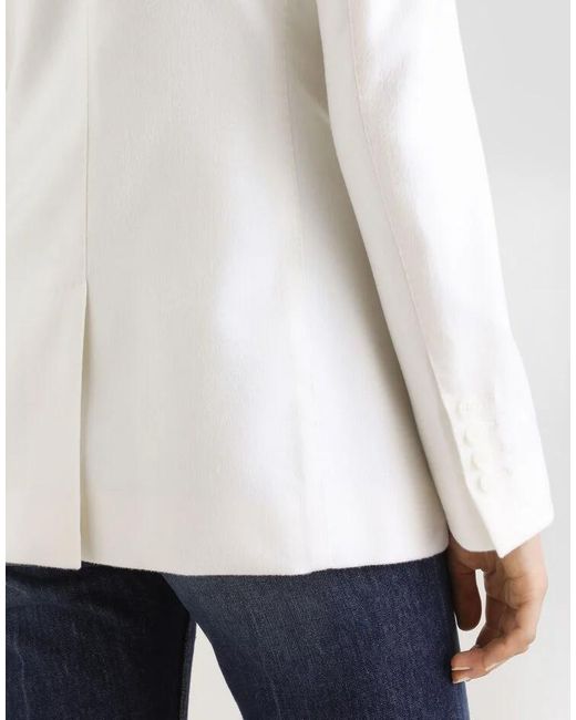 Dolce & Gabbana White Single-Breasted Jacket
