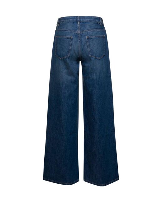 A.P.C. Blue Drawstring Wide Leg Jeans