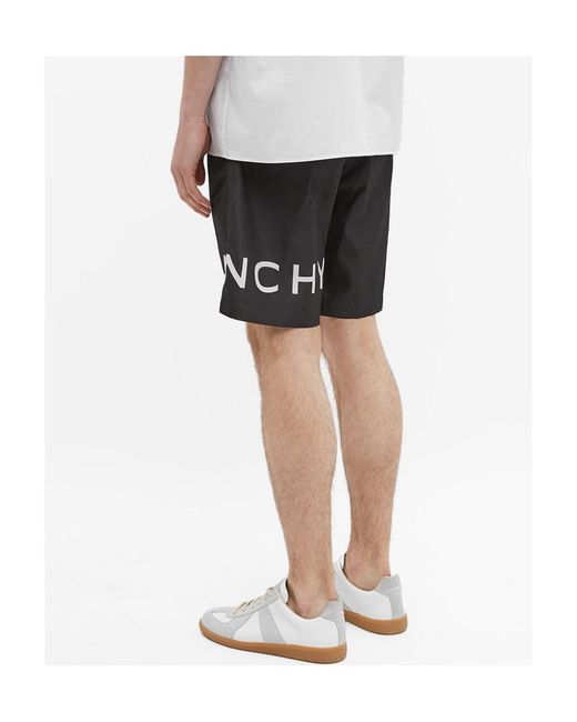 Givenchy Black Logo Printed Swim Shorts for men