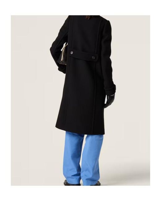 Miu Miu Blue Logo-Embroidered Straight Leg Pants