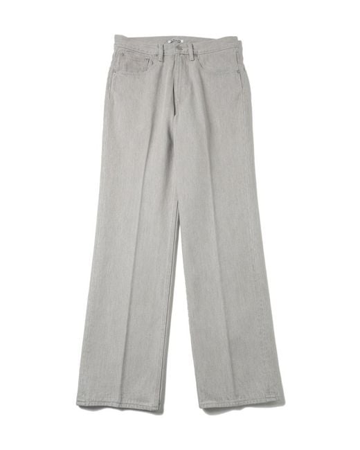 Auralee Gray Belt Loop Jeans for men