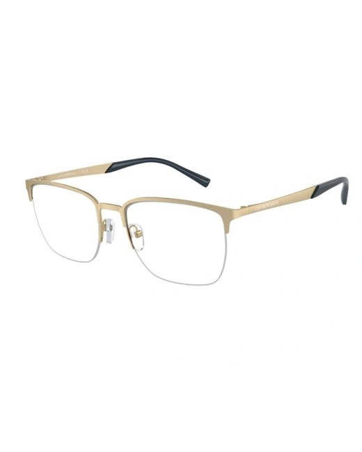 Emporio Armani Natural Rectangle-Frame Glasses for men