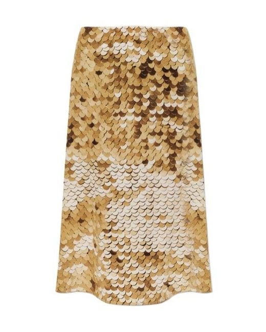 Moschino Metallic Scale-Patterned Midi Skirt