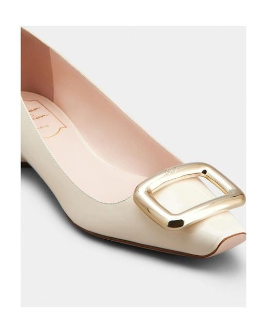 Roger Vivier Natural Buckle-Detail Ballerina Shoes