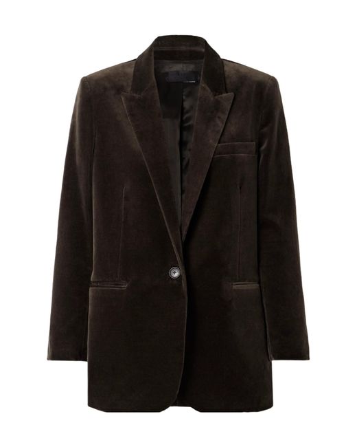 Nili Lotan Black Diane Cotton-Blend Velvet Blazer