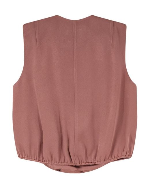 Alysi Pink Draped Sleeveless Top