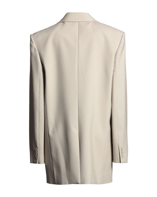Saint Laurent Natural Single-Breasted Blazer