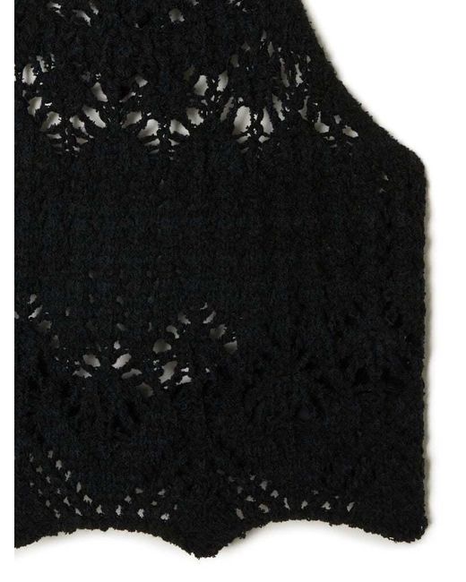Alanui Black Braided Suspenders