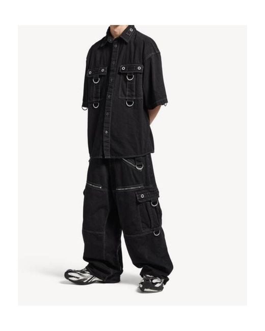 Balenciaga Black D-Ring Cargo Shirt for men