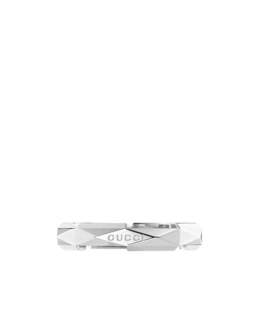 Gucci White Link To Love 18K Studded Ring