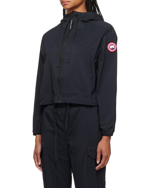 Canada Goose Black Kaslo Zip-Up Cropped Windbreaker