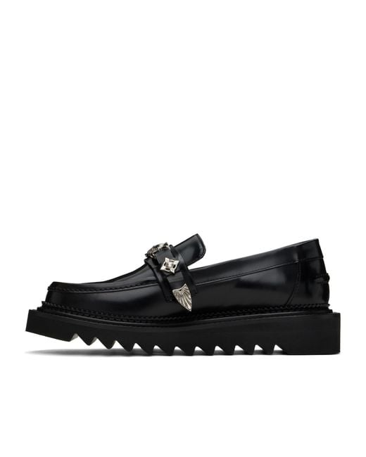 Toga Virilis Black Round Toe Loafers for men