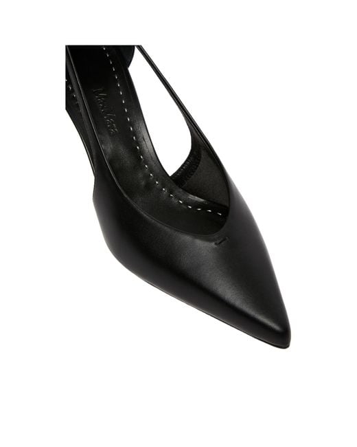 Max Mara Black Pointed Logo Heels