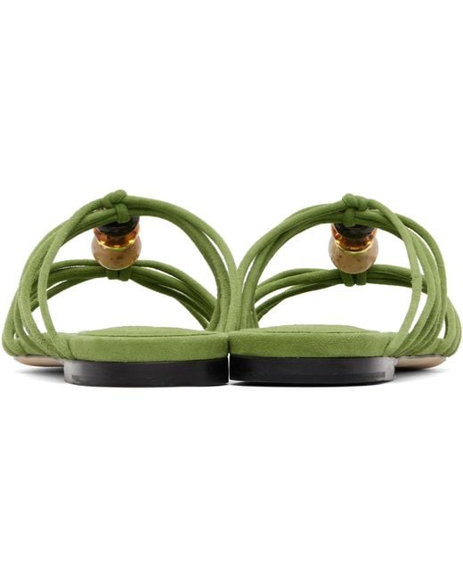 Jimmy Choo Green Lova Flat Sandals