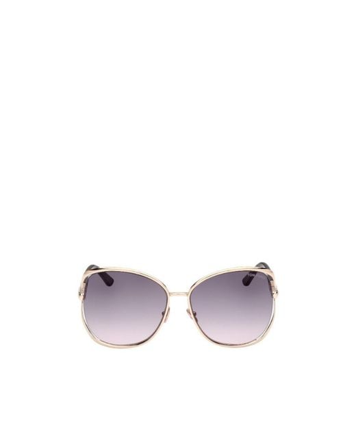 Tom Ford Purple Eyewear Marta Round Frame Sunglasses