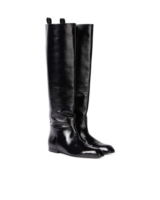Khaite Black Colt Leather Knee-High Boots