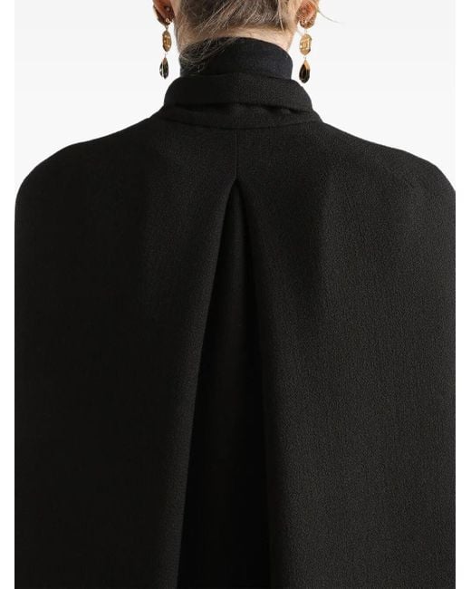 Dolce & Gabbana Black Scarf Collar Cape