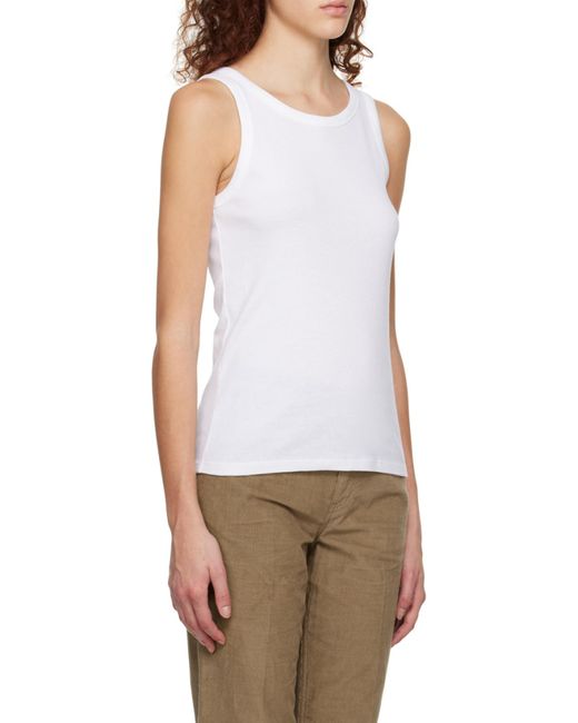 The Row White Frankie Sleeveless Tank Top