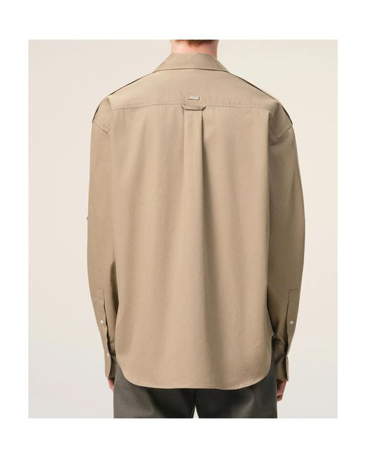 AMI Natural Cotton Saharienne Shirt for men