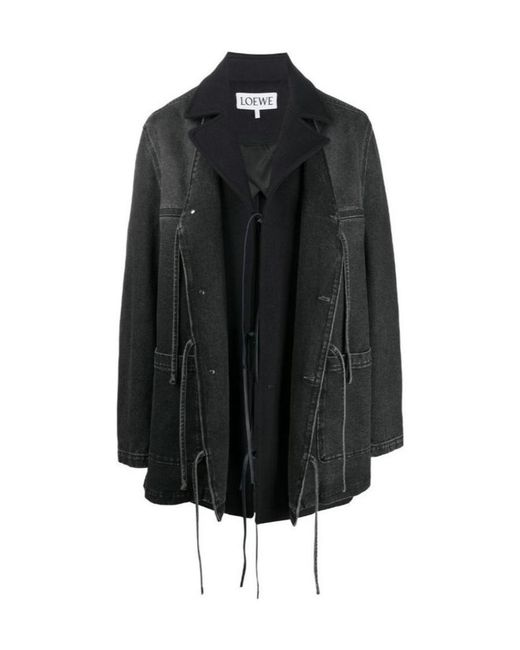 Loewe Black Double Layer Coat for men