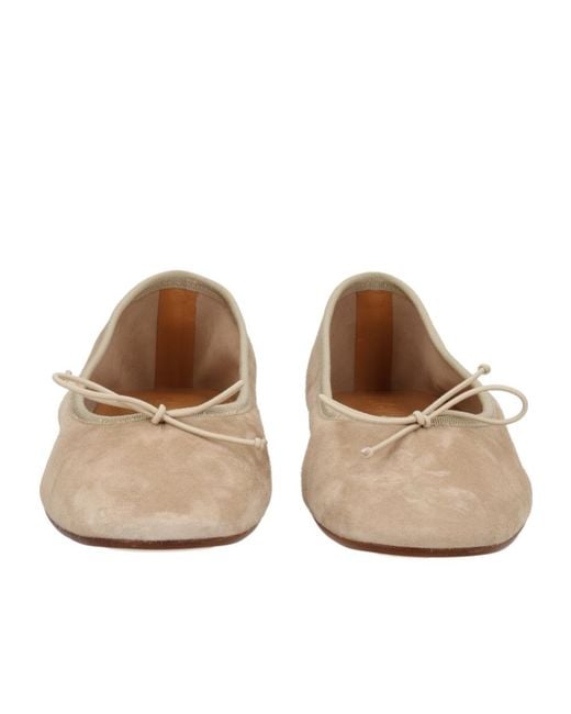 Aeyde Natural Tie-Detail Ballet Flats