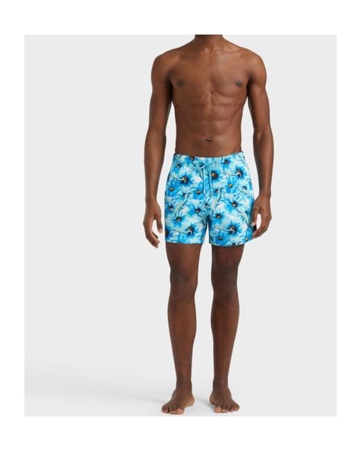 Vilebrequin Blue Poppies &Amp; Geckos Stretch Swim Shorts for men