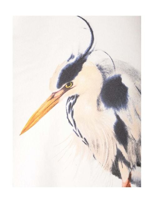 Heron Preston White Heron Bird Painted Cotton T-Shirt for men