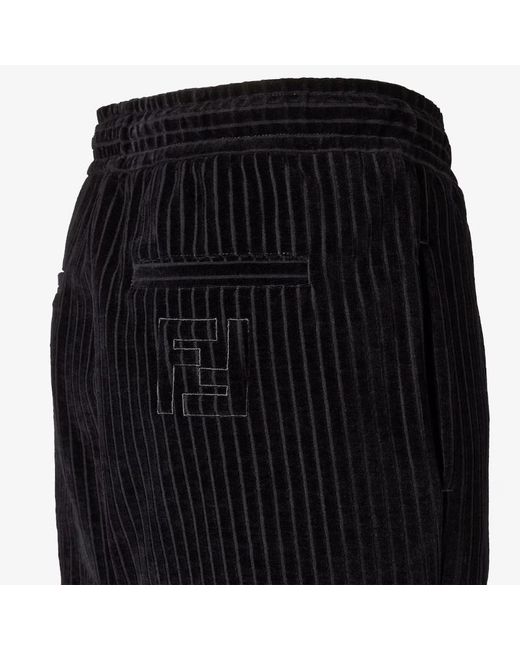 Fendi Black Velvet Pants for men